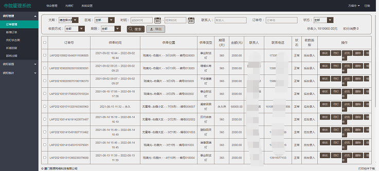 寺院財務統計管理軟件